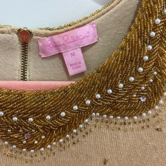 LILLY PULITZER gold beaded knit tank - size M - Picture 5 of 12